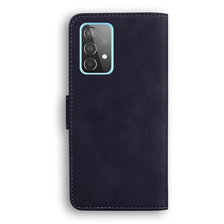 Diseño de Billetera Case de Cuero de Color Sólido Case de Perreros Para Samsung Galaxy A52 4G/5G / A52s 5G - Negro