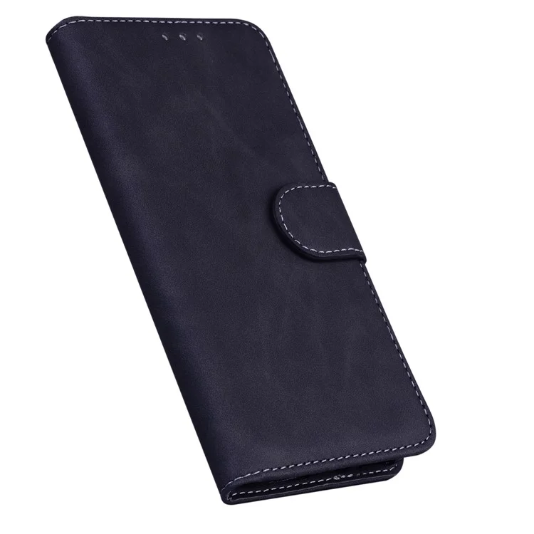 Diseño de Billetera Case de Cuero de Color Sólido Case de Perreros Para Samsung Galaxy A52 4G/5G / A52s 5G - Negro