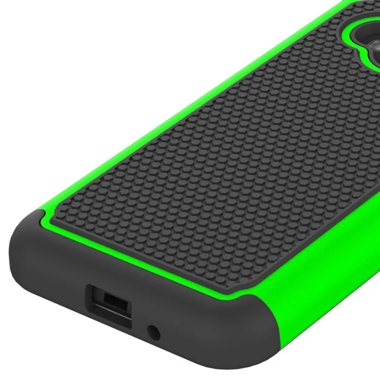 Football Grain PC + Silicone Cover Case for Samsung Galaxy J3 / J3 (2016) - Green