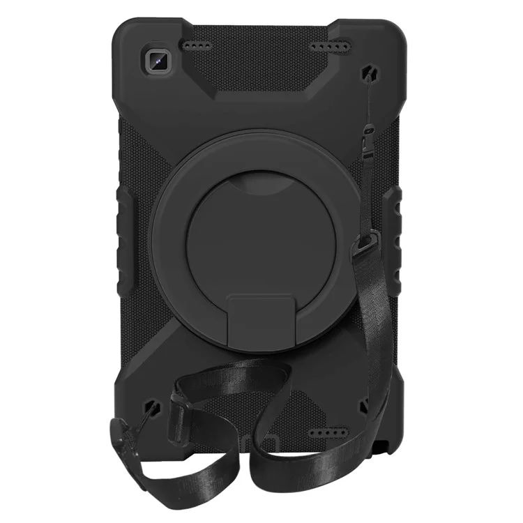 Caja híbrida de tableta de PC + silicona con correa para el hombro para Samsung Galaxy Tab A7 10.4 (2022) / (2020) - Negro