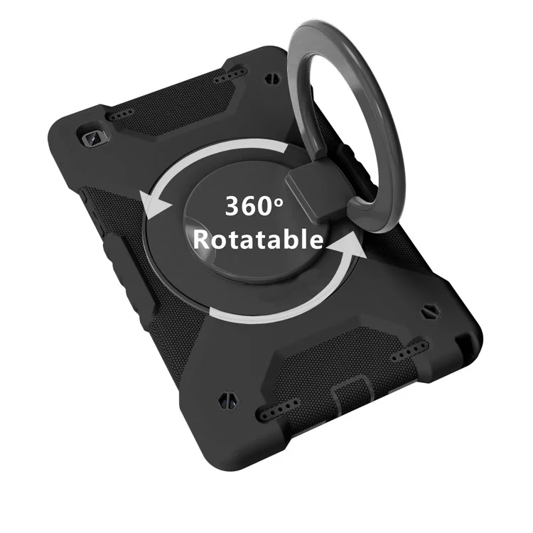 360 -grad -schwenk -kickstand -design PC + Silicon Hybrid Tablet Hülle Mit Schultergurt Für Samsung Galaxy Tab A7 10.4 (2020) - Schwarz