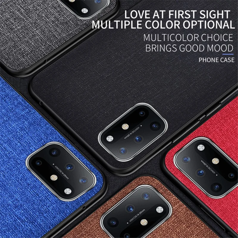 Cloth Coated TPU + PC Hybrid Phone Case Full Protection Cover for Samsung Galaxy A52 4G/5G / A52s 5G - Black