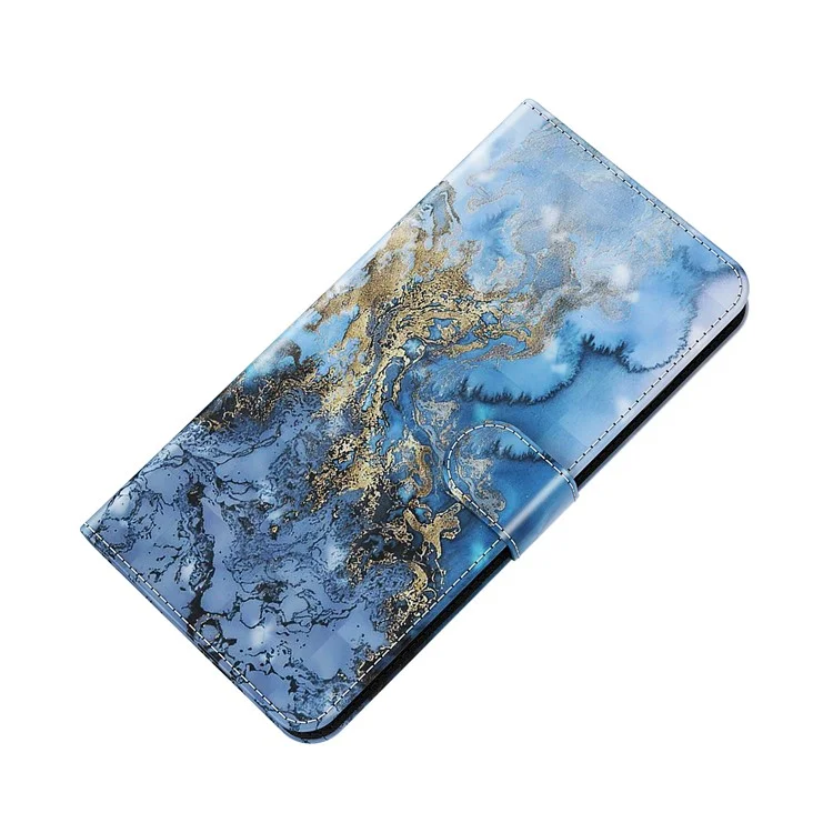 Pattern Printing Willet Stand PU Case de Cobertura de Teléfono de Cuero Para Samsung Galaxy A52 4G/5G / A52s 5G - Vía Milky Azul