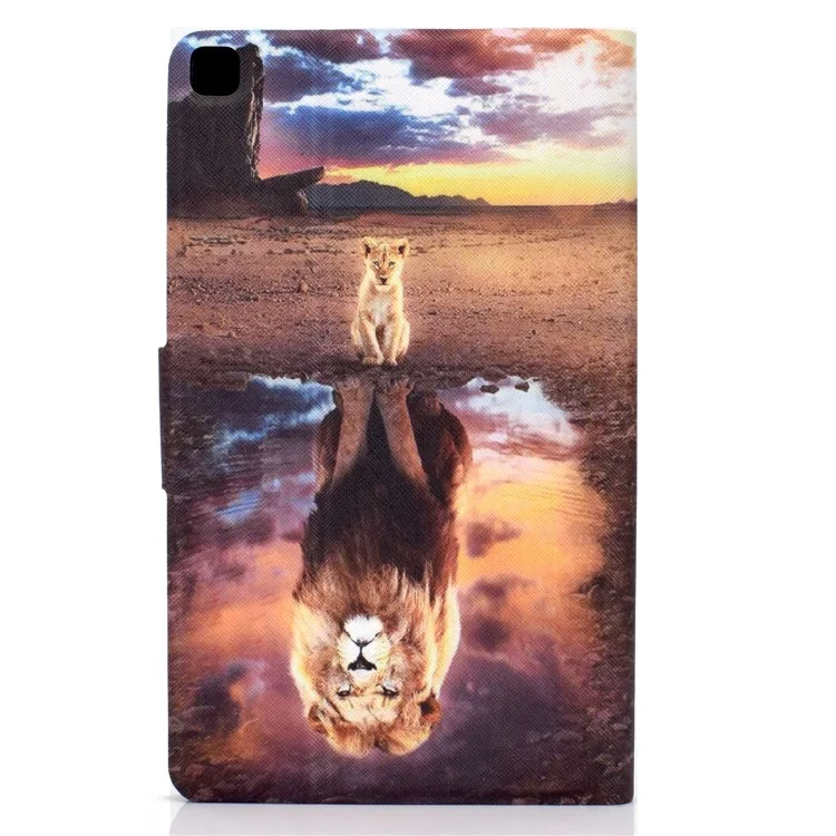 Standdesign-Muster-Druck-Leder-Vollschutz-Tablet-Gehäuse Für Samsung-Galaxie-Tab A7 10.4 (2020) T500 - Löwe
