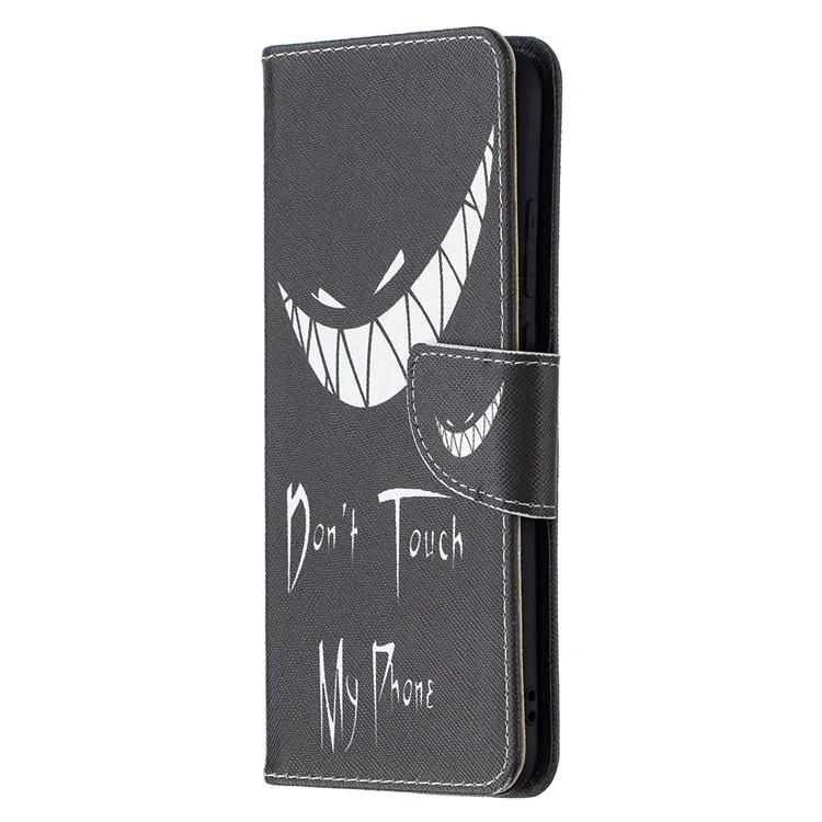Pattern Printing Magnetic Leather Stand Wallet Phone Case Shell for Samsung Galaxy A02s (164.2x75.9x9.1mm) - Devil Grin