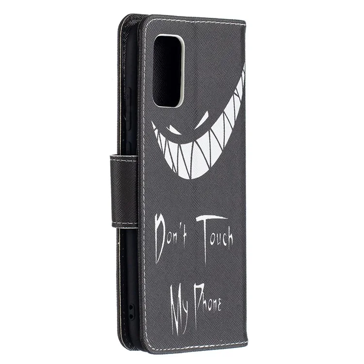 Pattern Printing Magnetic Leather Stand Wallet Phone Case Shell for Samsung Galaxy A02s (164.2x75.9x9.1mm) - Devil Grin
