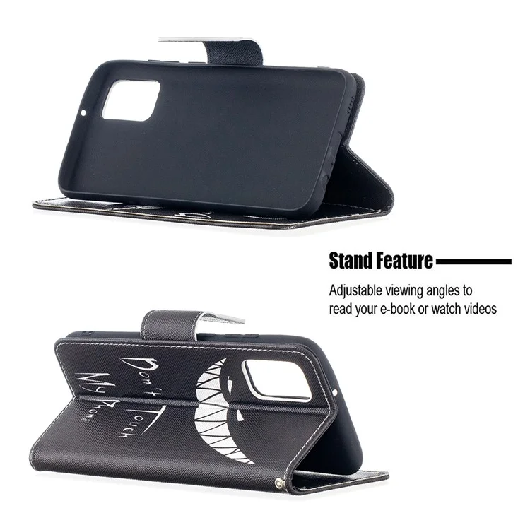 Pattern Printing Magnetic Leather Stand Wallet Phone Case Shell for Samsung Galaxy A02s (164.2x75.9x9.1mm) - Devil Grin