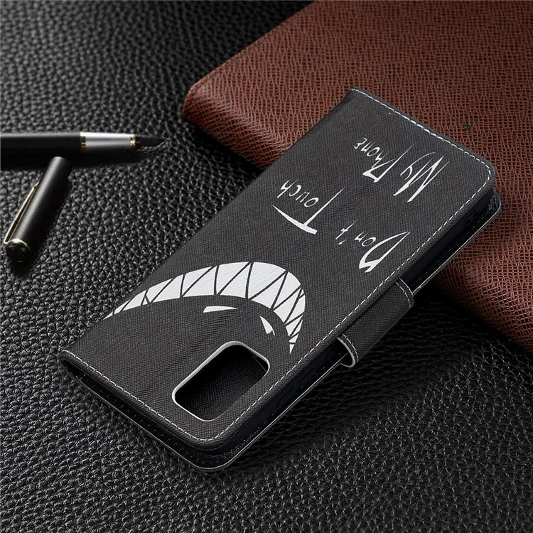 Pattern Printing Magnetic Leather Stand Wallet Phone Case Shell for Samsung Galaxy A02s (164.2x75.9x9.1mm) - Devil Grin