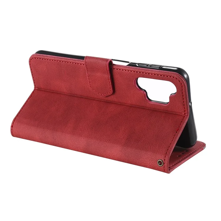 Rivestimento Rivet Decor in pelle splicezione Custodia protettiva per telefono per Samsung Galaxy A32 4G (versione EU) - Rosso 
