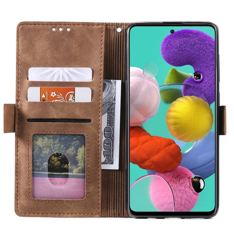 Vintage Splicing Style Wallet Stand Leather Flip Phone Casing for Samsung Galaxy A02s (164.2mm) - Grey