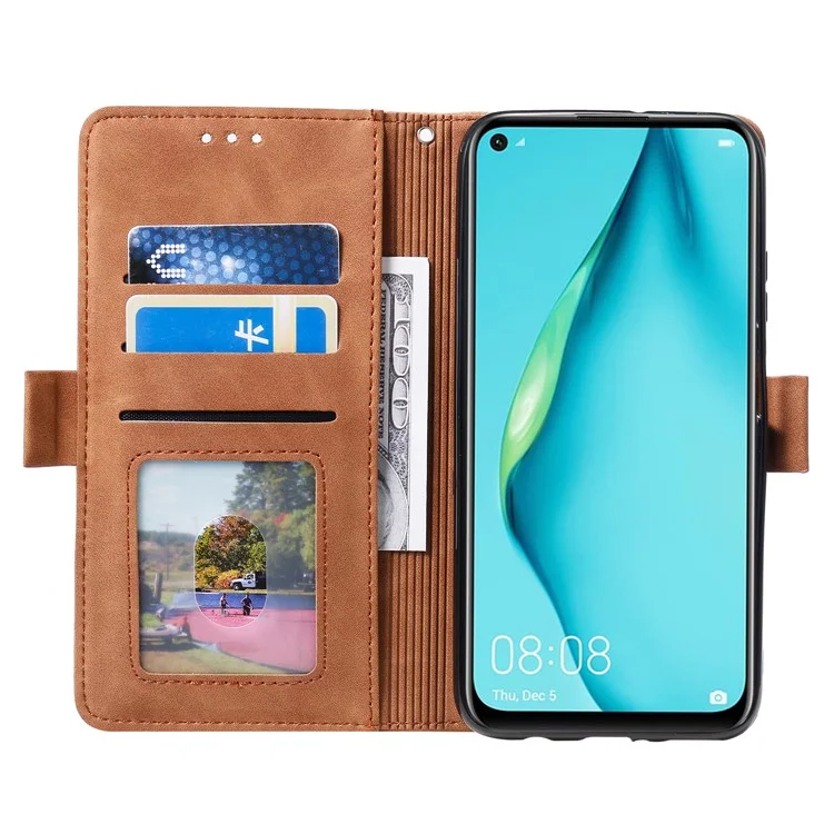 Vintage Splicing Style Wallet Soporte De Cuero Flip De La Carcasa Para Samsung Galaxy A12 / M12 - Verde