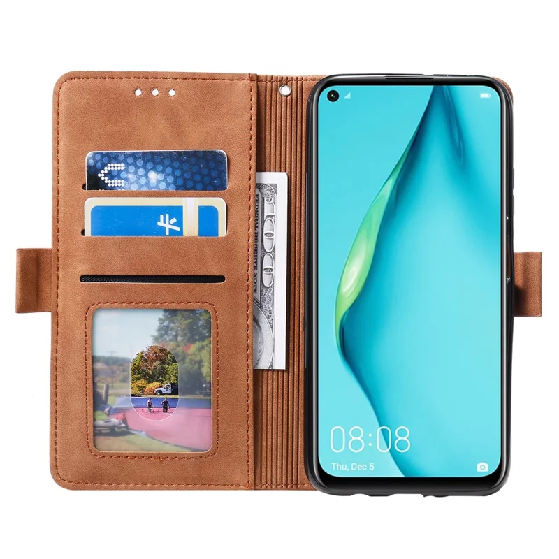 Vintage Splicing Style Wallet Stand Leather Flip Phone Casing for Samsung Galaxy A12/M12 - Grey