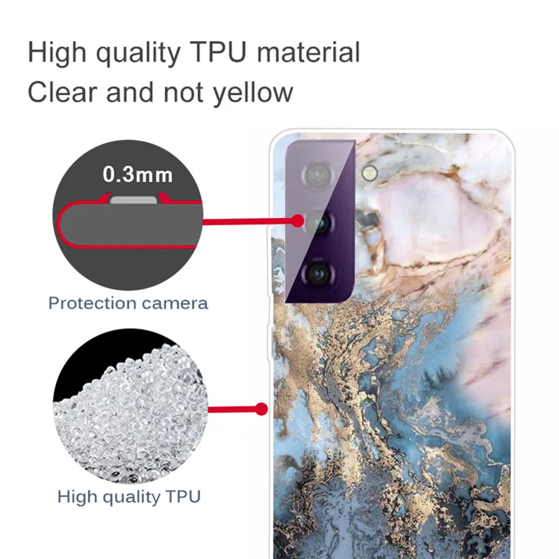 Marble Pattern Drop-proof TPU Phone Case for Samsung Galaxy S21 4G/5G - Style D