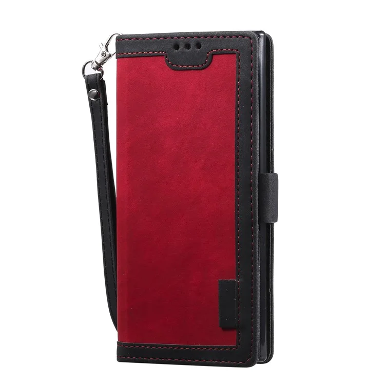 Portafoglio in Stile Spiccing Vintage Supporto in Pelle Flip Telefono Per Samsung Galaxy A32 5G/M32 5G - Rosso