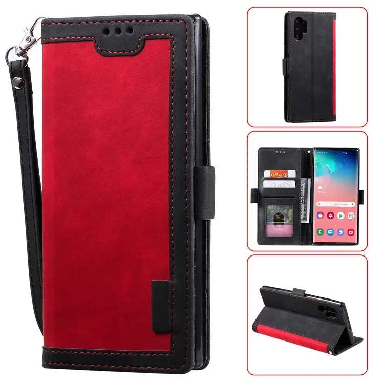 Vintage Spleißstil Wallet Stand Leder Flip Phone Case Für Samsung Galaxy A32 5G/M32 5G - Rot