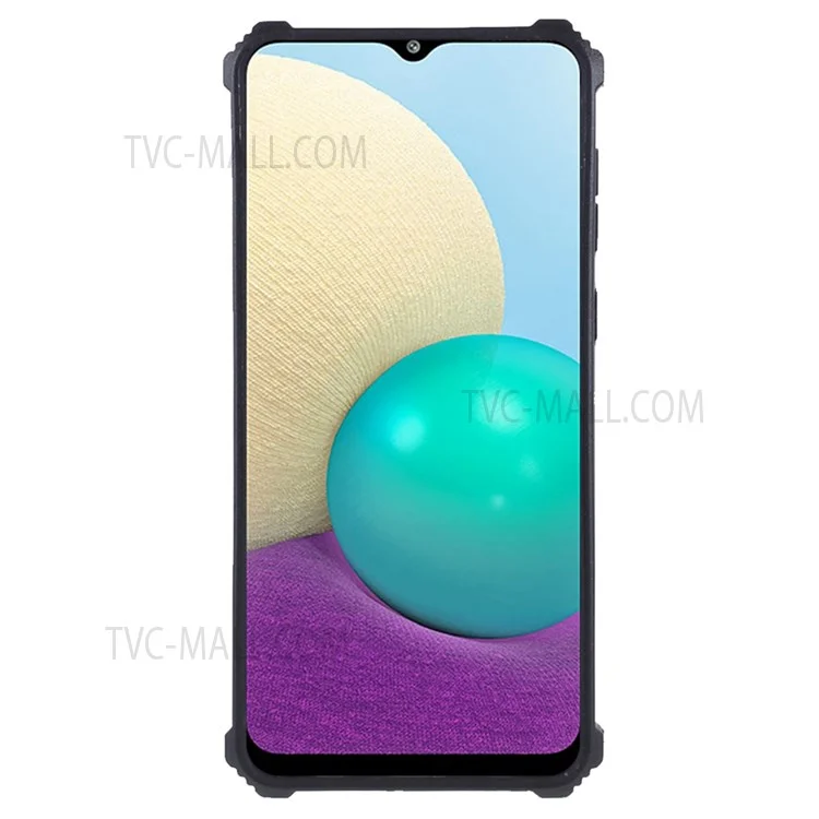Ударопрочный чехол с подставкой PC TPU для Samsung Galaxy A02/M02 с магнитным металлическим листом - Черный