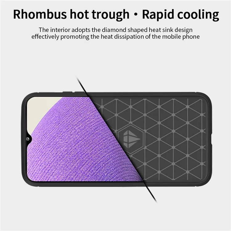 MOFI Carbon Fiber Brushed TPU Cover for Samsung Galaxy A32 4G (EU Version) - Black