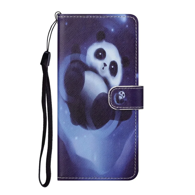 3D Pattern Printing Cross Texture Leather Wallet Stand Case Shell for Samsung Galaxy A32 4G (EU Version) - Panda