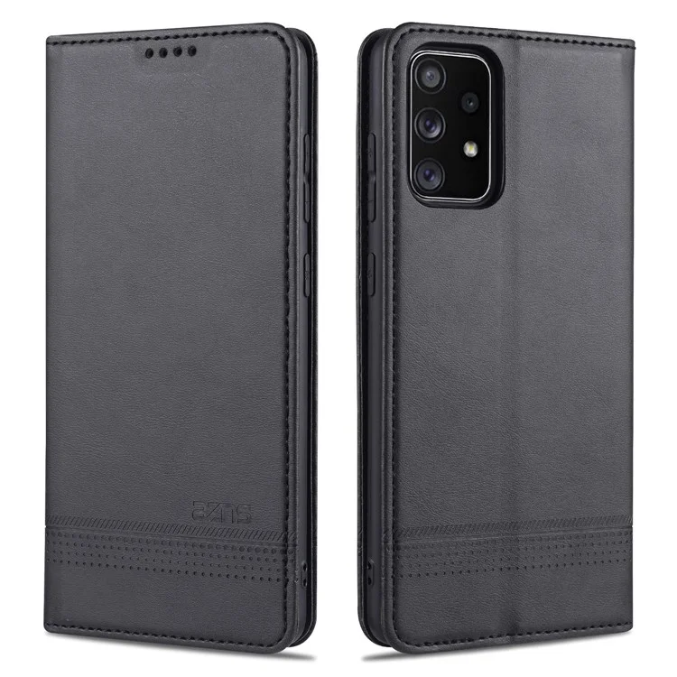 Étui de protection à rabat en cuir magnétique absorbé pour Samsung Galaxy A52 4G/5G / A52s 5G - Noir