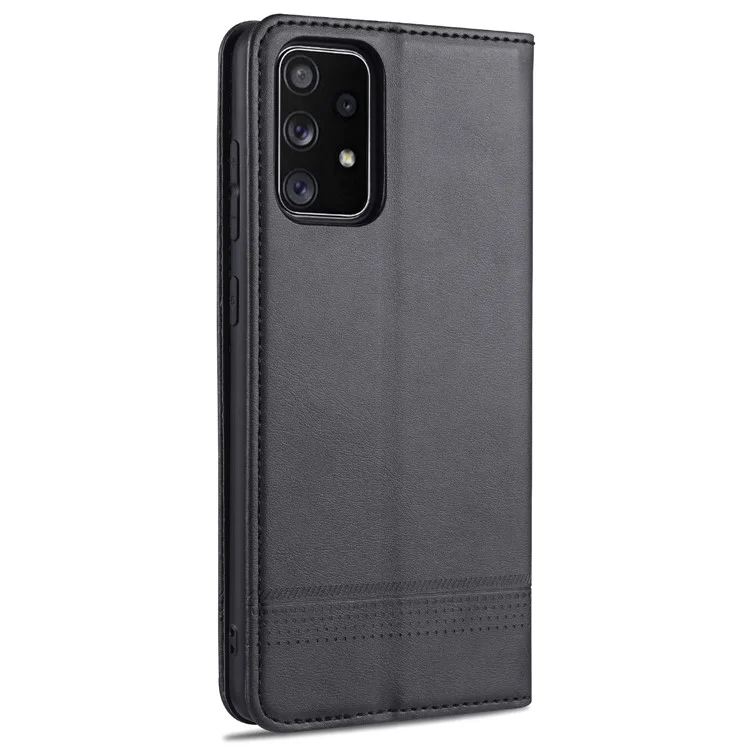 Étui de protection à rabat en cuir magnétique absorbé pour Samsung Galaxy A52 4G/5G / A52s 5G - Noir