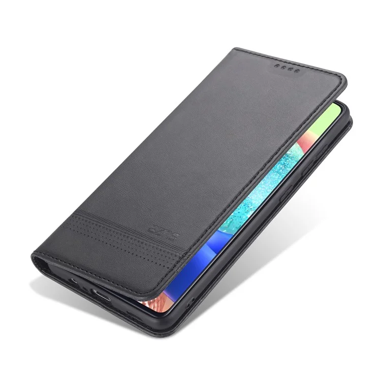 Étui de protection à rabat en cuir magnétique absorbé pour Samsung Galaxy A52 4G/5G / A52s 5G - Noir