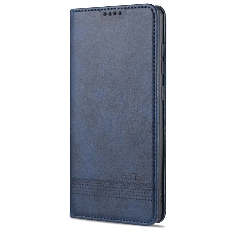 AZNS Auto-absorbed Magnetic Leather Mobile Stand Shell Case with Wallet Design for Samsung Galaxy A52 4G/5G / A52s 5G - Blue