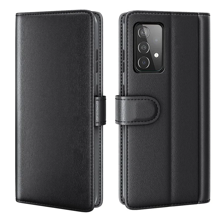 Coque De Protection Du Portefeuille De Portefeuille En Cuir Split Pour Samsung Galaxy A52 5G / Accessoires De Téléphone Portable 4G - Noir