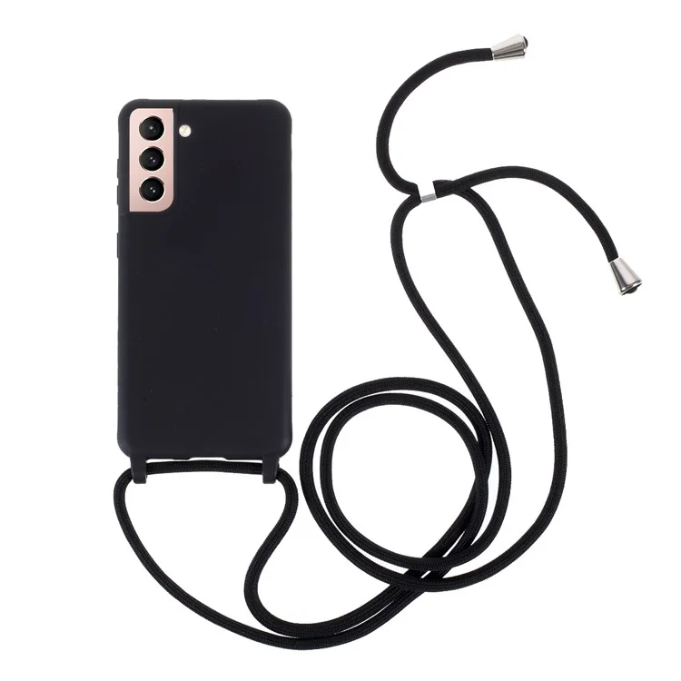 Soft TPU Case with Hanging Rope for Samsung Galaxy S21 4G/5G - Black