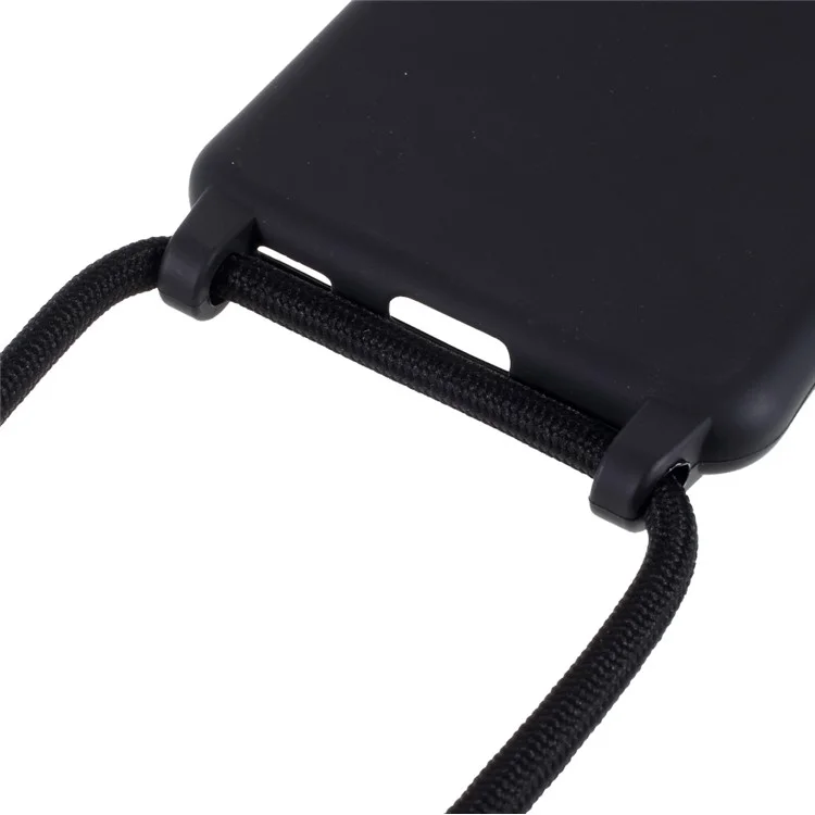 Estuche de TPU Suave Con Cuerda Colgante Para Samsung Galaxy S21 4G/5G - Negro