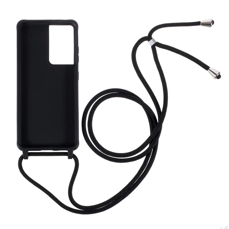 Soft TPU Case with Hanging Rope for Samsung Galaxy S21 Ultra 5G - Black