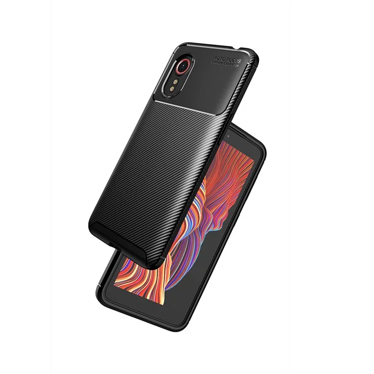 Étui de téléphone en fibre de carbone ultra fin et antichoc pour Samsung Galaxy Xcover 5 - Noir