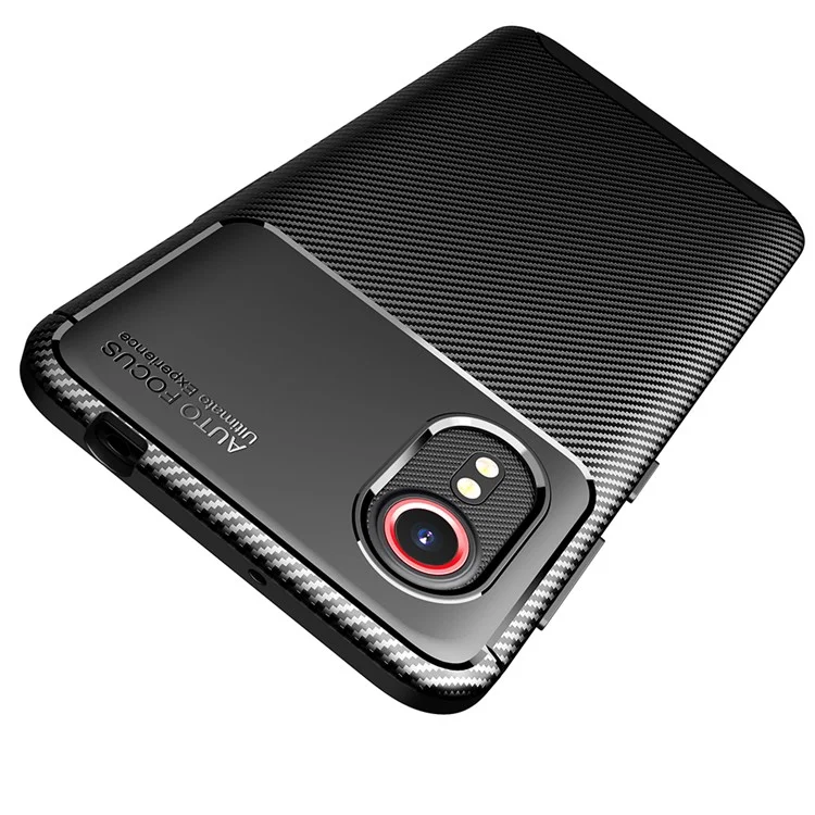 Étui de téléphone en fibre de carbone ultra fin et antichoc pour Samsung Galaxy Xcover 5 - Noir