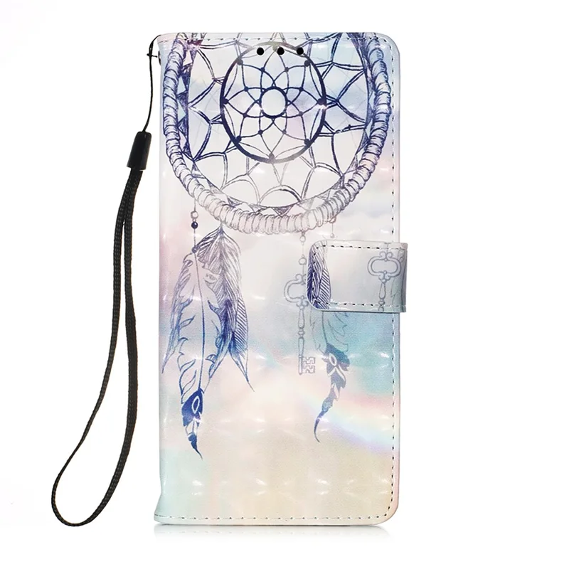 3D Pattern Printing PU Leather Wallet Stand Phone Case Shell for Samsung Galaxy A52 4G / 5G / A52s 5G - Dreamy Wind Chime