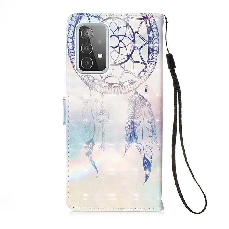 3D Pattern Printing PU Leather Wallet Stand Phone Case Shell for Samsung Galaxy A52 4G / 5G / A52s 5G - Dreamy Wind Chime