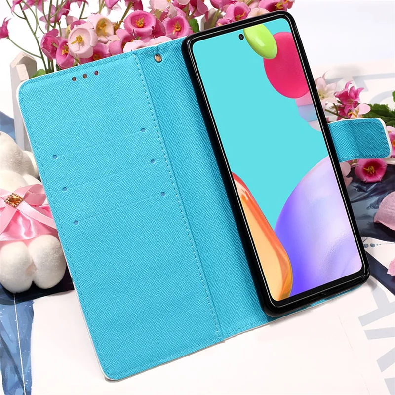 3D Pattern Printing PU Leather Wallet Stand Phone Case Shell for Samsung Galaxy A52 4G / 5G / A52s 5G - Dreamy Wind Chime