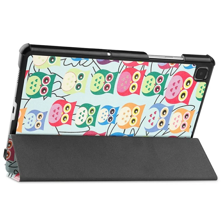 Pattern Printing PU Leather Tri-fold Stand Tablet Case Shell for Samsung Galaxy Tab A7 10.4 (2022) / (2020) - Cute Owls