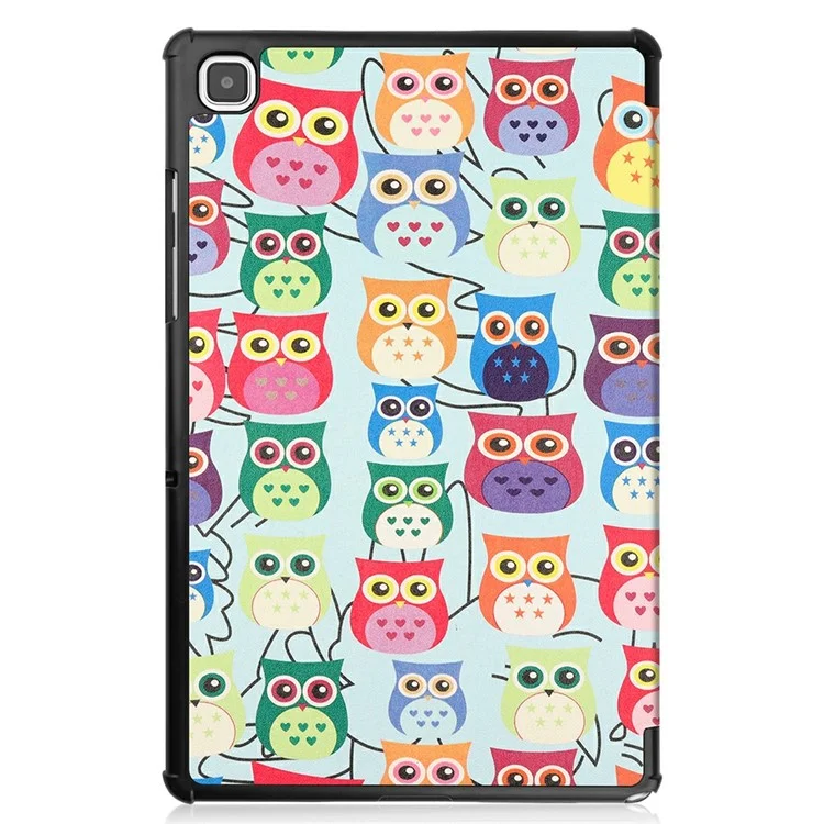Pattern Printing PU Leather Tri-fold Stand Tablet Case Shell for Samsung Galaxy Tab A7 10.4 (2022) / (2020) - Cute Owls