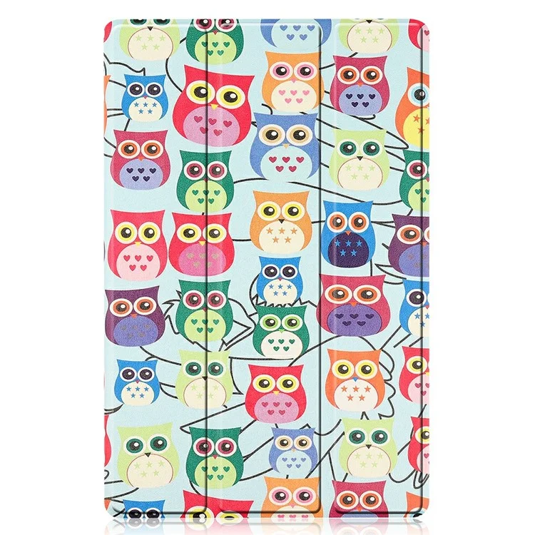 Pattern Printing PU Leather Tri-fold Stand Tablet Case Shell for Samsung Galaxy Tab A7 10.4 (2022) / (2020) - Cute Owls