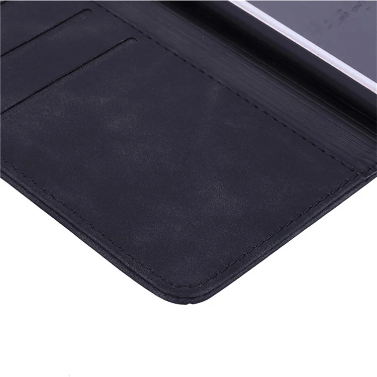 Imprint Flower Wallet Stand Leather Case for Samsung Galaxy A12 - Black