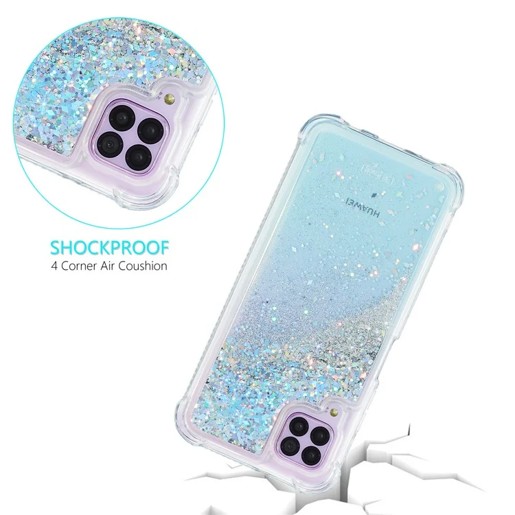 Glitter Powder Casterysnd Protection TPU Caso Traseiro Para Samsung Galaxy A12 - Prata