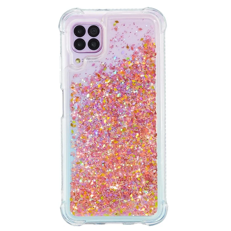 Glitter Pulver Quicksand TPU-Schutzhülle für Samsung Galaxy A12 - Roségold