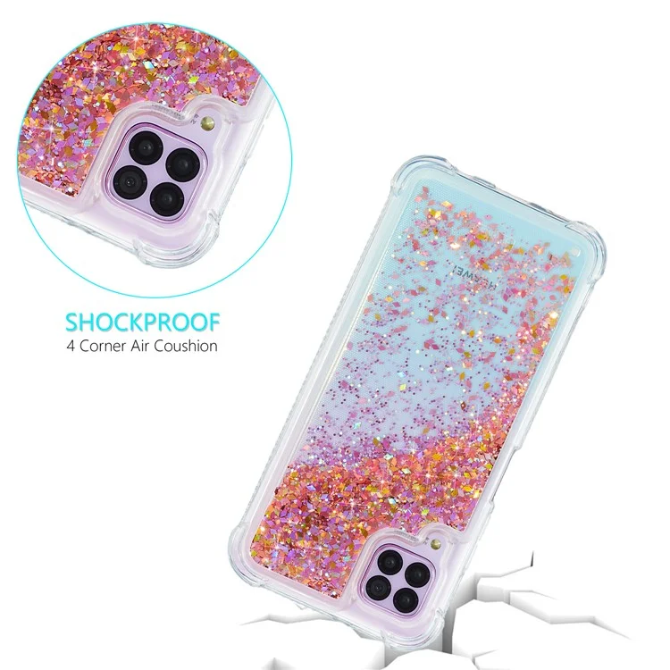 Glitter Pulver Quicksand TPU-Schutzhülle für Samsung Galaxy A12 - Roségold