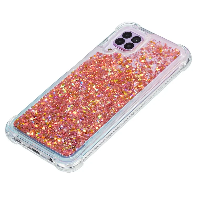 Glitter Pulver Quicksand TPU-Schutzhülle für Samsung Galaxy A12 - Roségold
