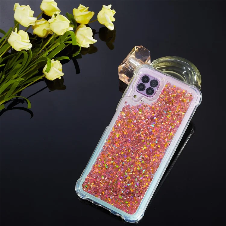 Glitter Pulver Quicksand TPU-Schutzhülle für Samsung Galaxy A12 - Roségold