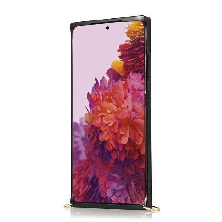 Hand Strap Kickstand Design PU Leather Coated TPU Shell Case + Card Slots für Samsung Galaxy S21 Ultra 5G - Schwarz