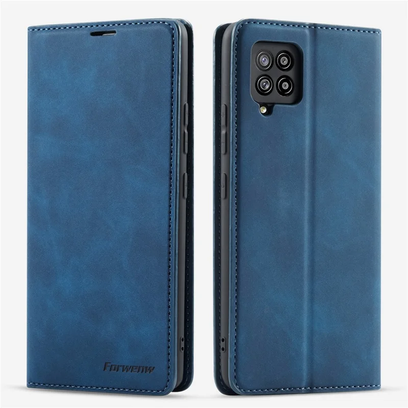 FORWENW Fantasy Series Skin Feeling Leather Case for	 Samsung Galaxy A12 - Blue