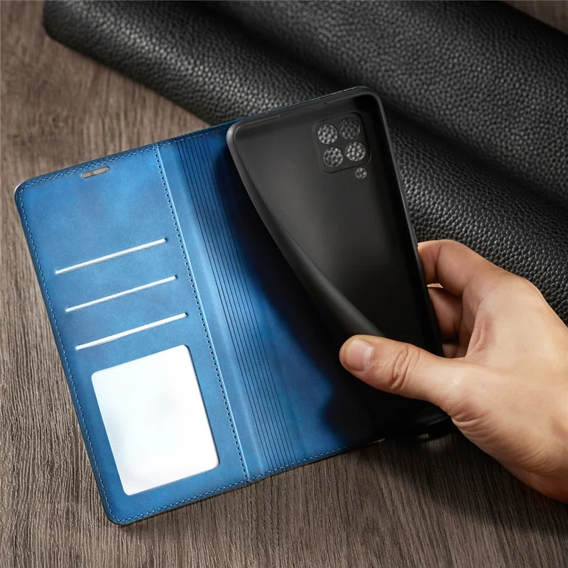 FORWENW Fantasy Series Skin Feeling Leather Case for	 Samsung Galaxy A12 - Blue