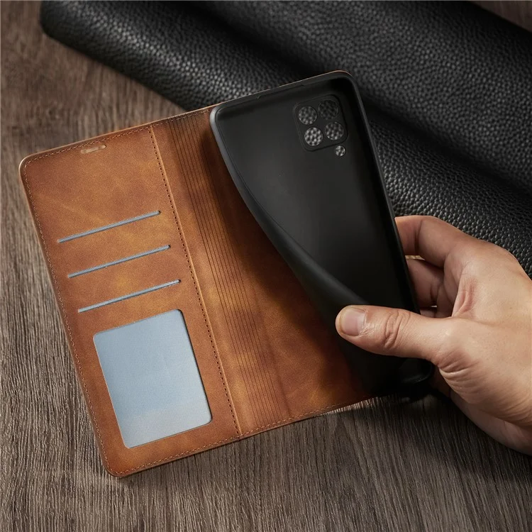FORWENW Fantasy Series Skin Feeling Leather Case for	 Samsung Galaxy A12 - Brown