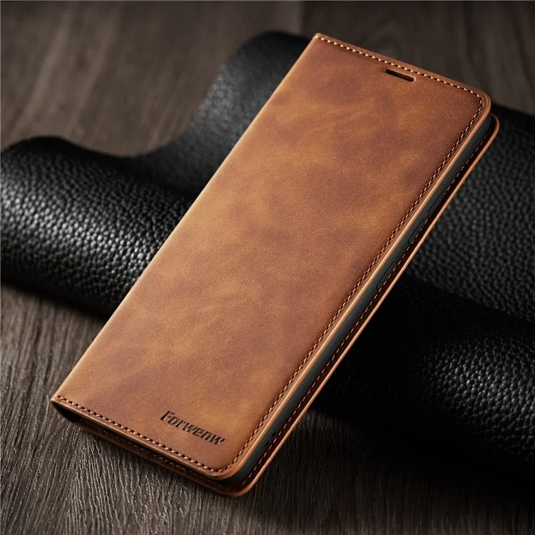 FORWENW Fantasy Series Skin Feeling Leather Case for	 Samsung Galaxy A12 - Brown