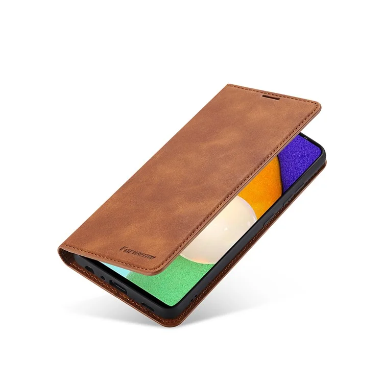 FORWENW Fantasy Series Skin Feeling Leather Case for Samsung Galaxy A52 4G/5G / A52s 5G - Brown